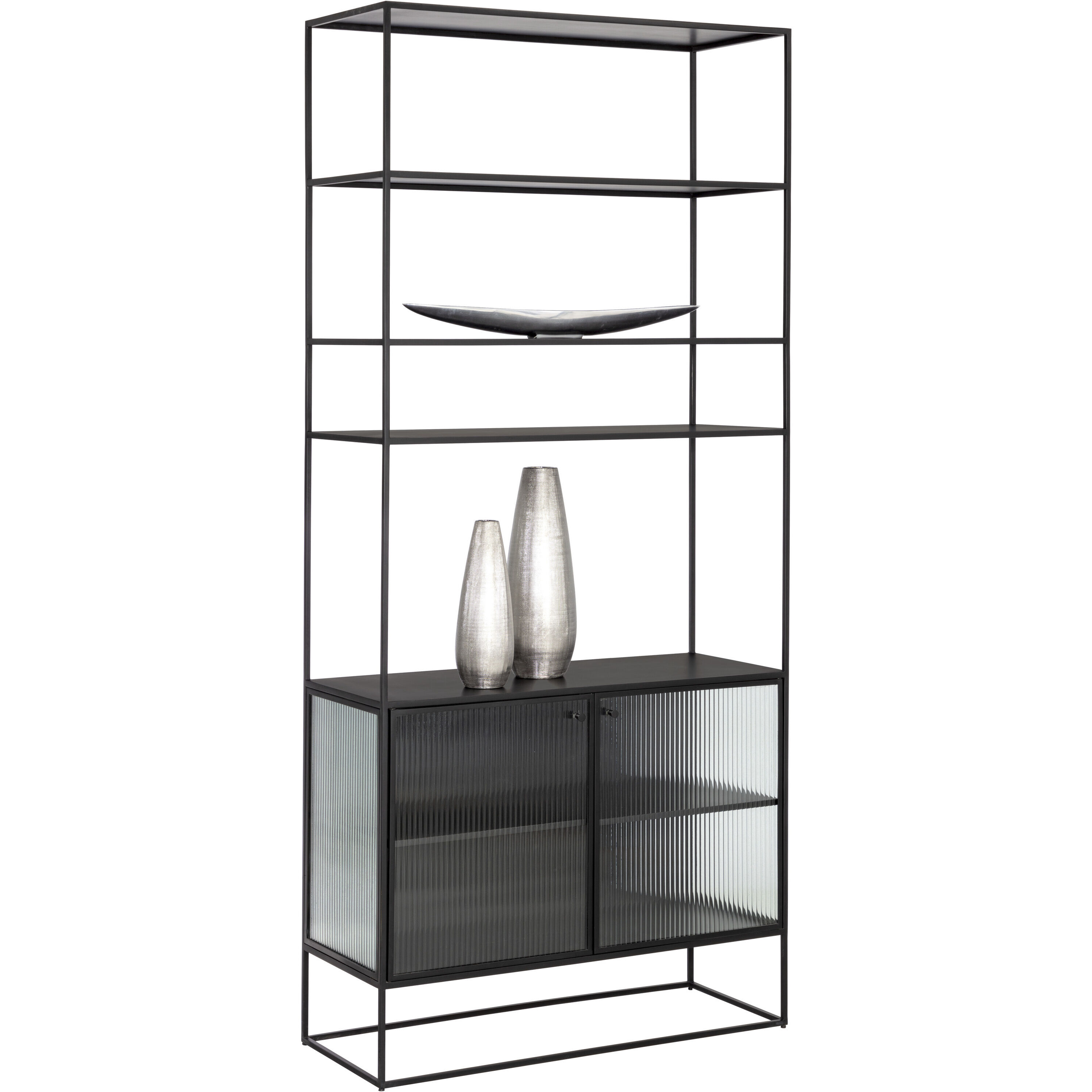 Parsons Clear / Matte Black Bookcase
